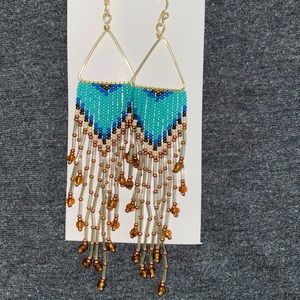 Artesanal boho turquoise earrings